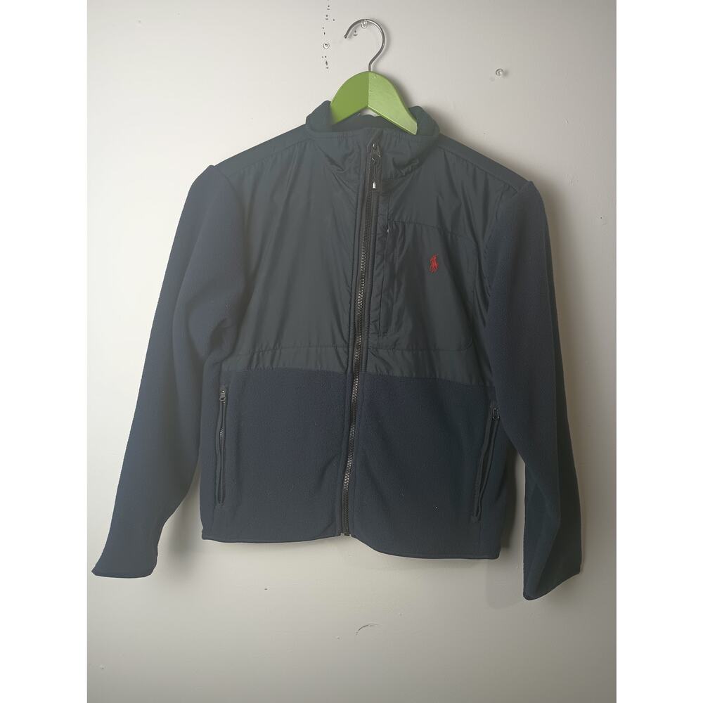 Polo Ralph Lauren Polartec Fleece Jacket Full Zip Closure Kids Size 10/12 Preppy